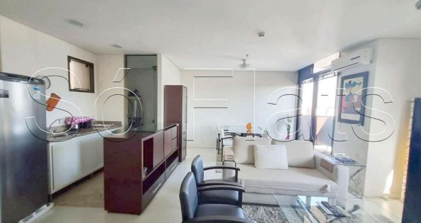 Flat no Staybridge Suítes, no Itaim Bibi, disponível para locação com 1 dormitório e 2 vagas.