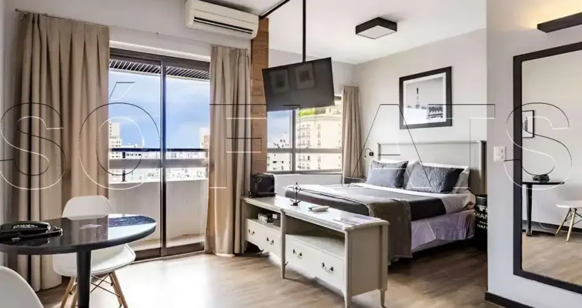 Apto no Quality Hotel Paulista 35m² 1 dormitório 1 vaga para locação nos Jardins.
