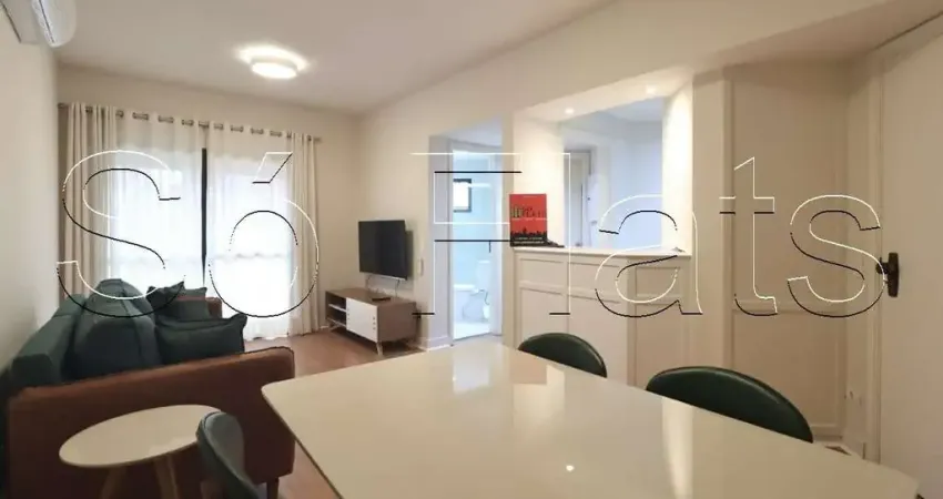 Apto mobiliado na vila nova conceição, próx a av sto amaro, fmu e pq. do ibirapuera.