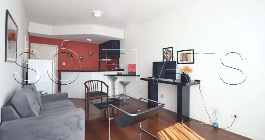Apto no Le Bougainville com 57m², 1 dorm e 1 vaga de garagem, disponível locação em Alphaville.