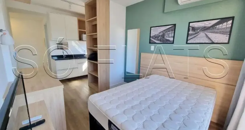 Flat disponível para locação na região Central de SP totalmente mobiliado contendo 24m² e 1 dorm.