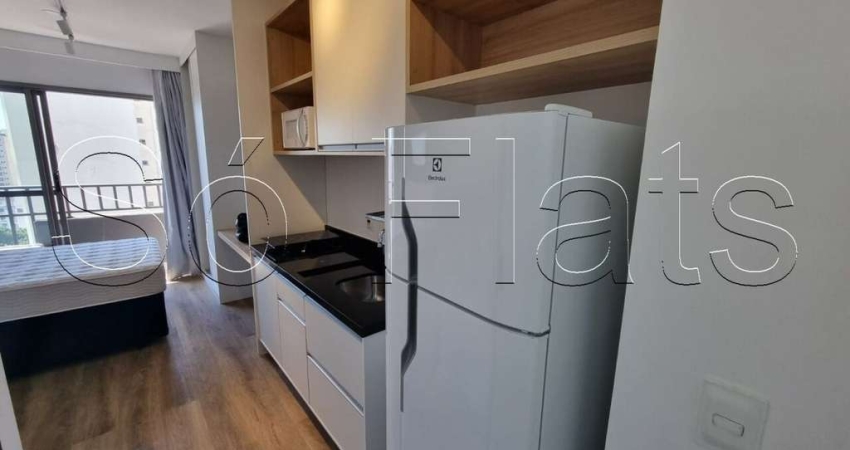 Studio disponível para locação na região Central de SP totalmente mobiliado contendo 25m² e 1 dorm.