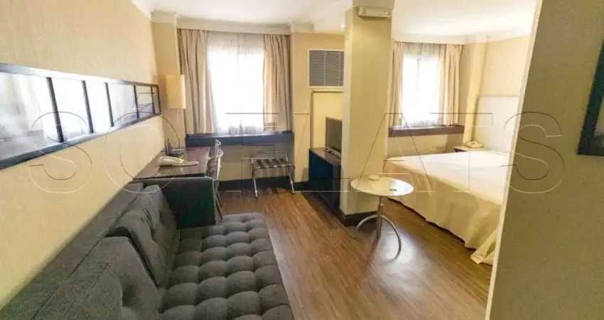 Flat transamérica international plaza disponível para venda com 26m² e 01 vaga de garagem