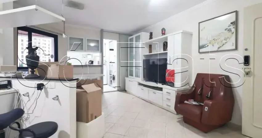Flat com excelente localização próximo do Ginásio Ibirapuera e da Av. Paulista, disponível locação.