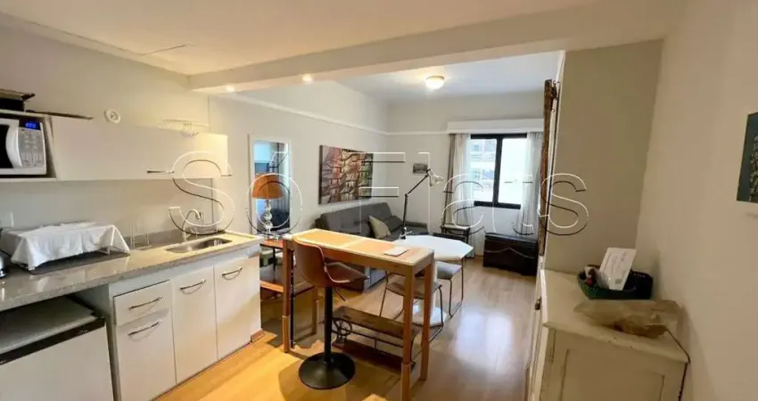 Flat no ninety contendo 33m², 1 dormitório e 1 vaga localizado nos jardins, disponível para locação.