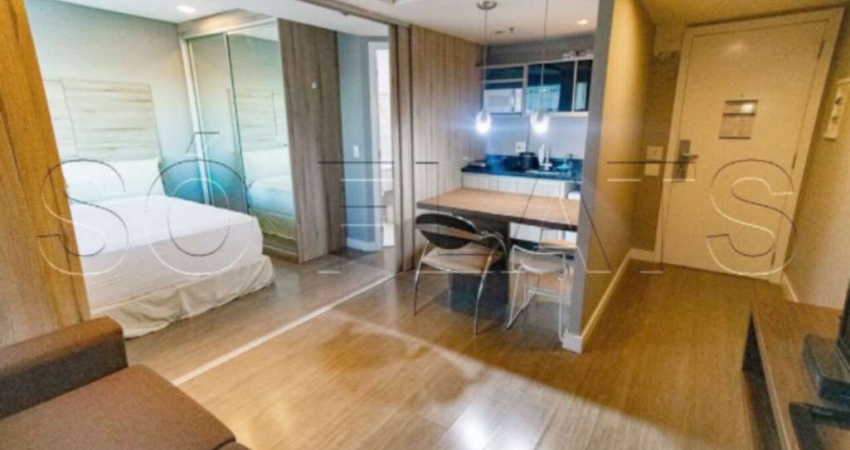 Flat disponível para locação na frente do Shopping Vila Olímpia e próx da Rua Funchal.