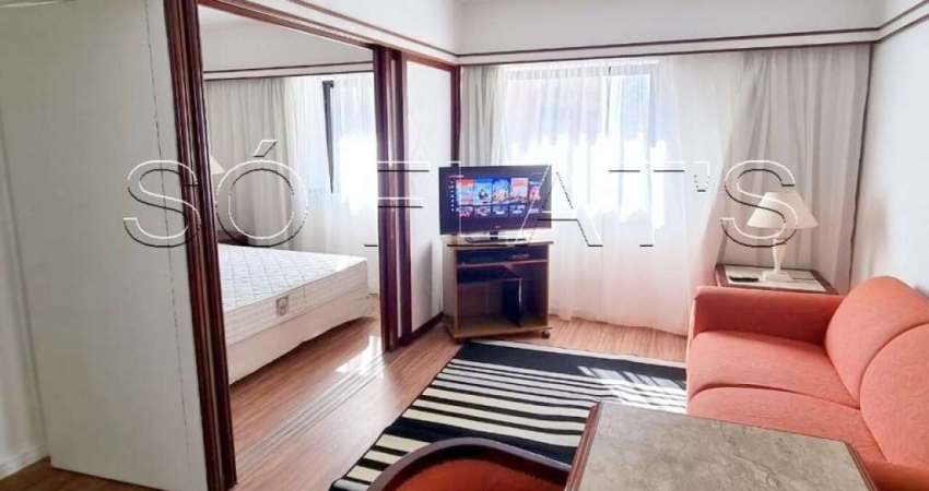 Localizado no Jardins Flat 1 Suíte 1 Vaga de Garagem 28m² mobiliado com serviços e lavanderia.