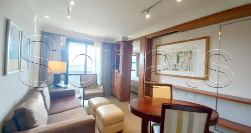 Flat de alto padrão em Pinheiros totalmente mobiliado e com serviços disponível para locação