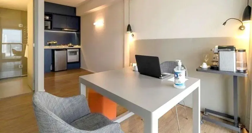 Flat com serviços e totalmente mobiliado à venda no Brooklin.