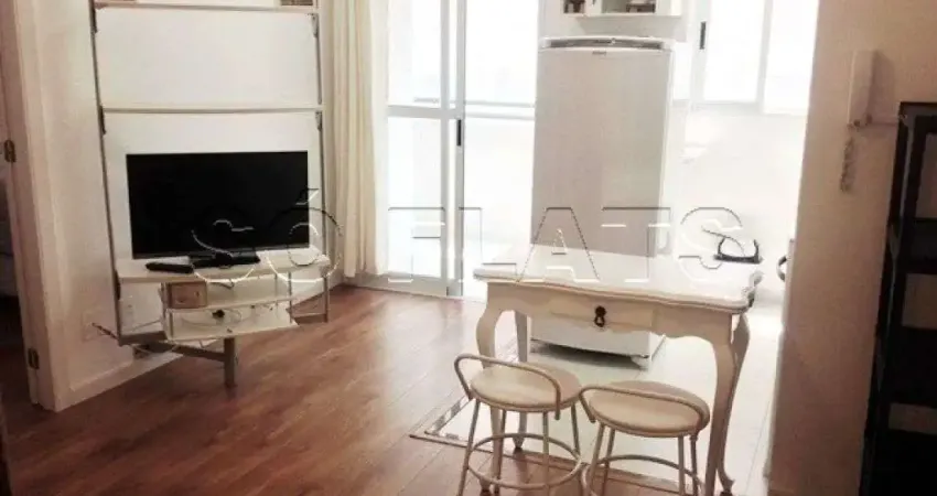 Flat para locação mobiliado e com serviços próximo do comércio em Moema 42m² sem fiador.