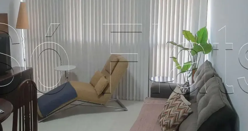 Apto mobiliado com 54m², 1 dormitório e 1 vaga de garagem, disponível locação em alphaville.