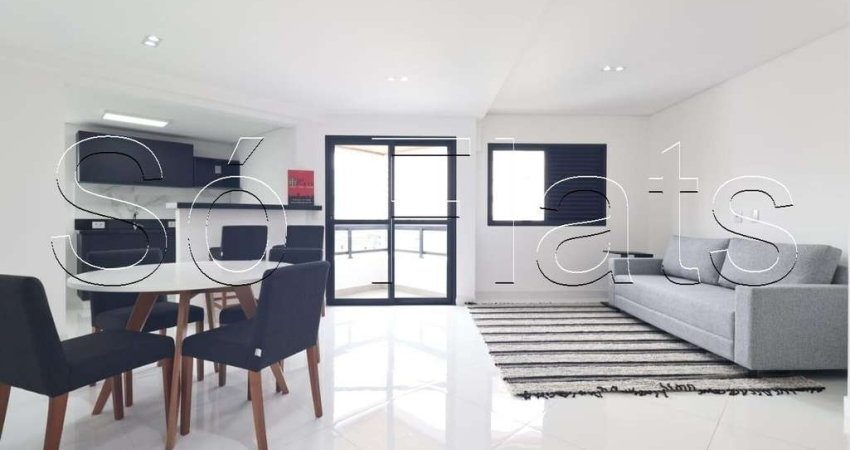 Flat no Free Flex, flat disponível para locação na cobertura com 110m², 2 dormitórios e 3 vagas