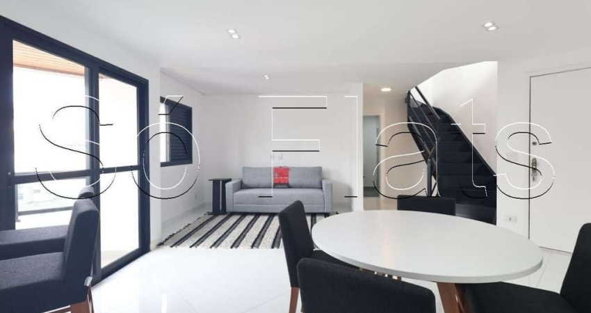 Flat no Free Flex, apto disponível para locação na cobertura com 110m², 2 dormitórios e 3 vagas