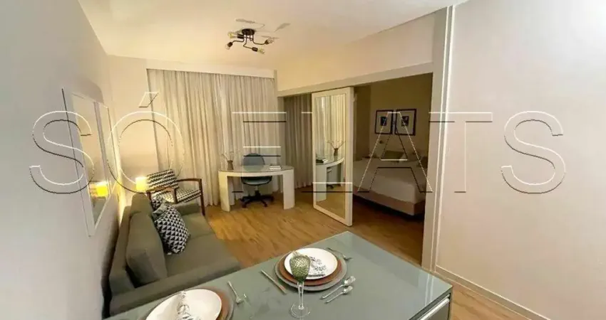 Apto disponível para locação em Alphaville contendo 32m², 1 dormitório e 1 vaga.