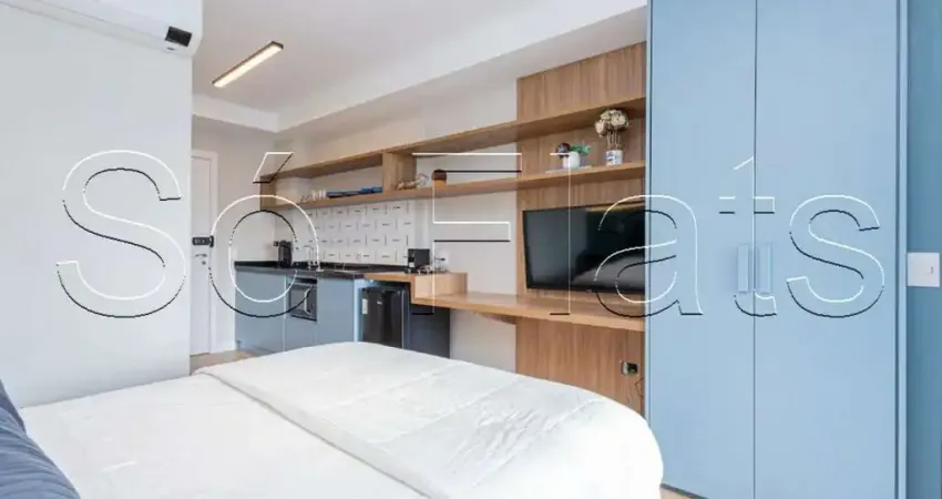 Residencial air brooklin, apto disponível para locação contendo 30m² e 1 dormitório.