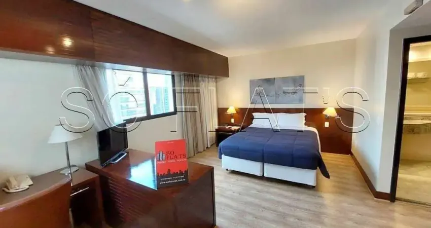 Flat no wyndham berrini, com 29m², 1 dormitório e 01 vaga, disponível para locação no brooklin.
