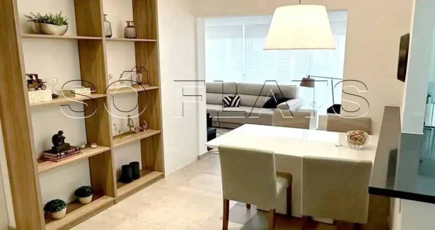 Flat lindamente decorado próximo da Avenida Juscelino Kubitschek, disponível para locação.