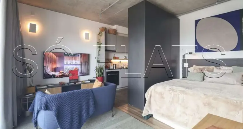 Studio Ayra Pinheiros, flat disponível para locação contendo 38m², 1 dormitório e 1 vaga.