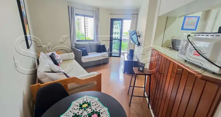 Apto com 39m², 1 dorm e 1 vaga disponível para locação próximo a Av 9 de Julho e Pq do Ibirapuera.