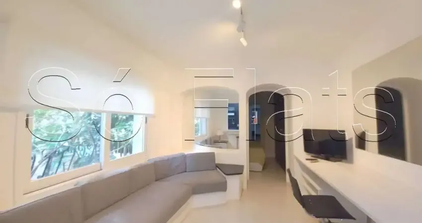 Flat no jardim paulista disponível para locação contendo 43m², 1 dormitório e 1 vaga de garagem.