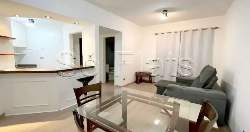 Flat para locação na vila nova conceição, próximo a avenida sto amaro, fmu e pq. do ibirapuera.