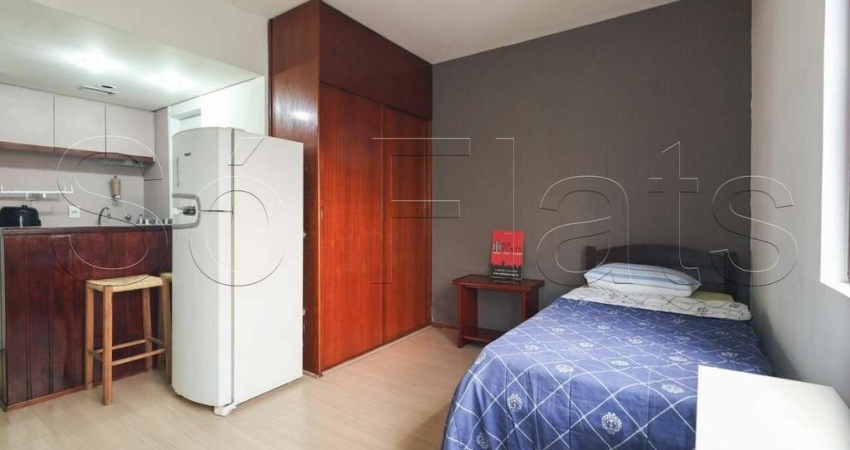 Flat no QI Inteligence disponível para locação com 24m², 01 dorm e 01 vaga de garagem.