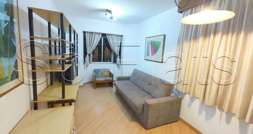 Flat Ambassador, mobiliado e disponível para venda com 41m², 01 dorm e 01 vaga