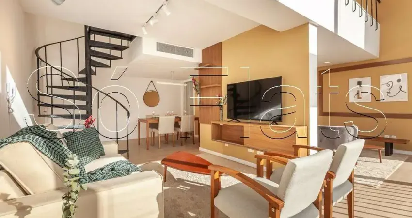 Apto com 1 dormitório e 90m² ao lado da avenida paulista no estilo duplex, disponível para locação.