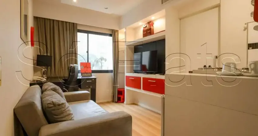 Slaviero Moema, flat disponível para locação contendo 26m², 01 dormitório e 01 vaga de garagem.