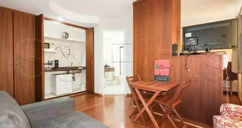 Flat no riverside disponível para locação contendo 35m², 1 dormitório e 1 vaga