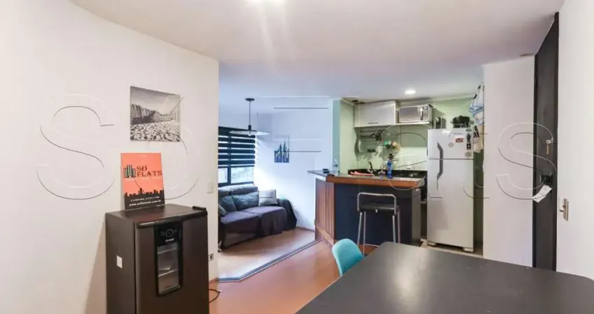 Park plaza brooklin, flat disponível para locação contendo 49m², 1 dormitório e 1 vaga de garagem.