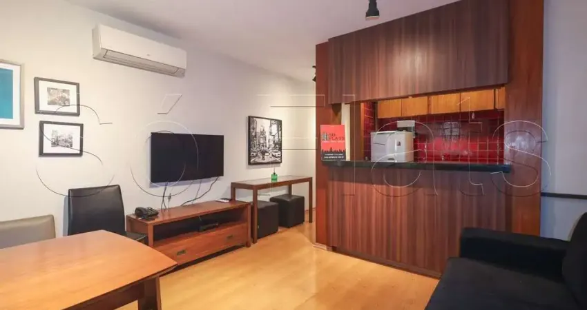 Crillon, flat disponível para locação contendo 42m², 1 dormitório e 1 vaga nos jardins.