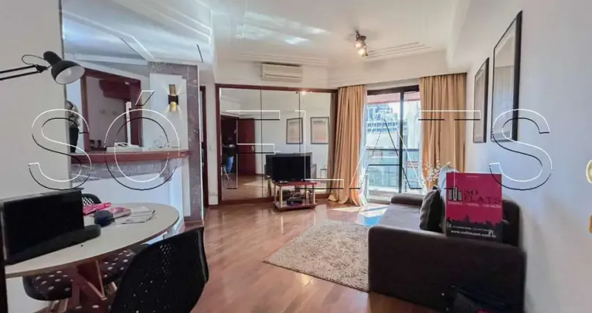 Golden tower, flat disponível para locação contendo 40m², 1 dorm e 1 vaga no bairro do itaim bibi.