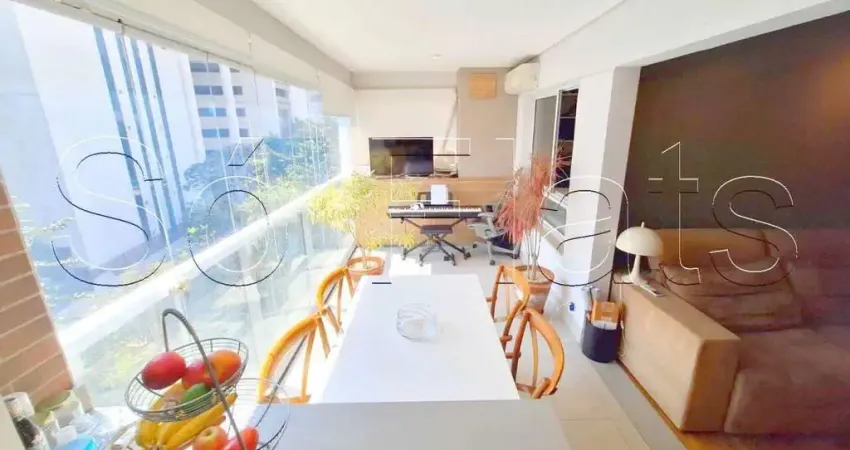À venda! Apartamento com 66m², 2 dormitórios, 1 vaga, 2 wcs, mobiliado na Vila Olímpia.