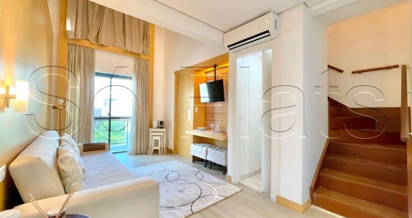 Flat disponível para locação em Moema contendo 42m², 01 dormitório e 01 vaga de garagem.
