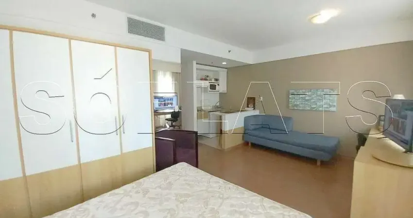 Apto em alphaville disponível para locação contendo 28m², 1 dormitório e 1 vaga.