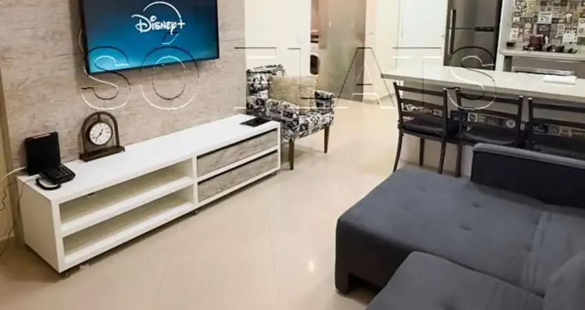 Apto disponível para locação no Le Bougainville, 56m², 1 dormitório e 1 vaga de garagem.