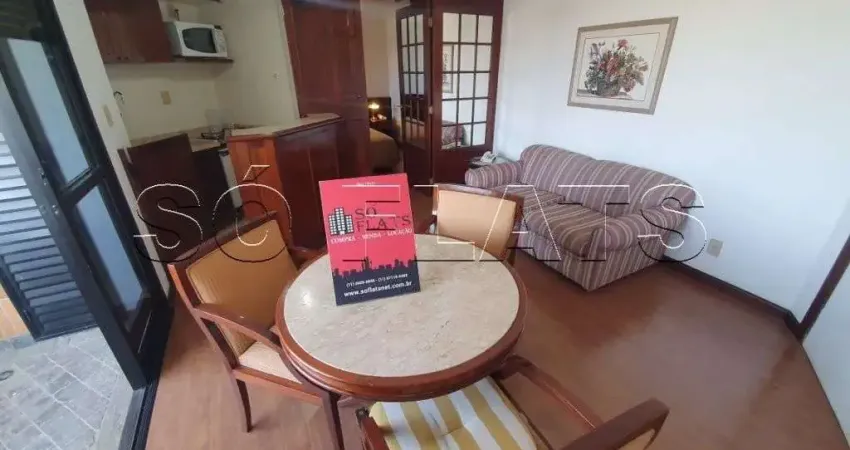 Flat mobiliado com 1x dormitório no coração de higienópolis linda vista para o estádio do pacaembú.