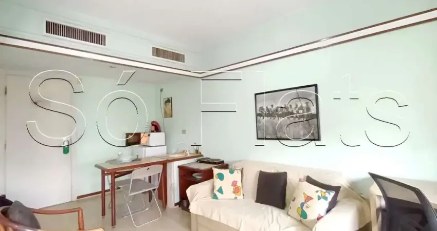 Flat disponível para locação no le premier contendo 28m², 1 dormitório e 1 vaga de garagem.