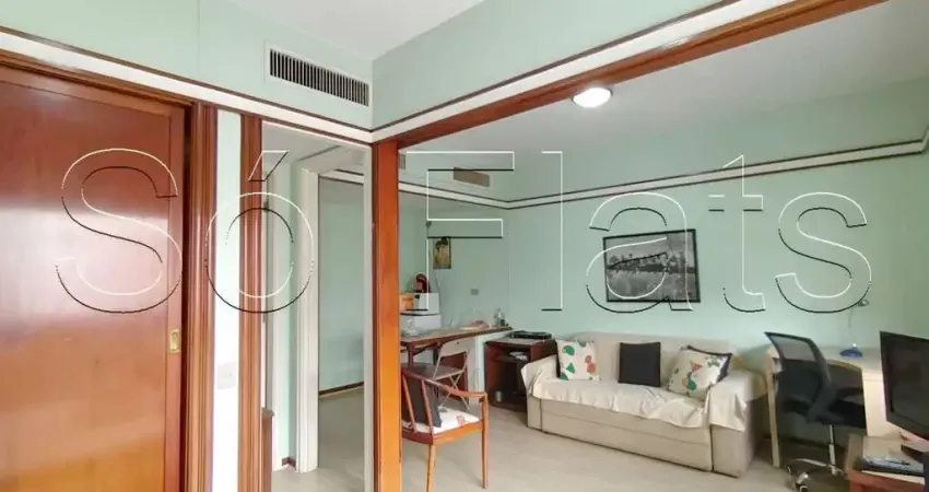 Apto disponível para locação no le premier contendo 28m², 1 dormitório e 1 vaga de garagem.