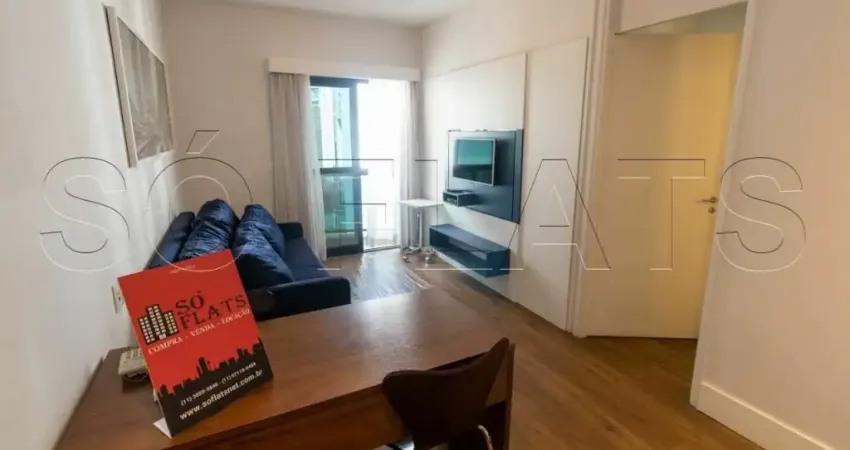 Flat com boa localização disponível para locação em uma rua tranquila no coração do Itaim Bibi