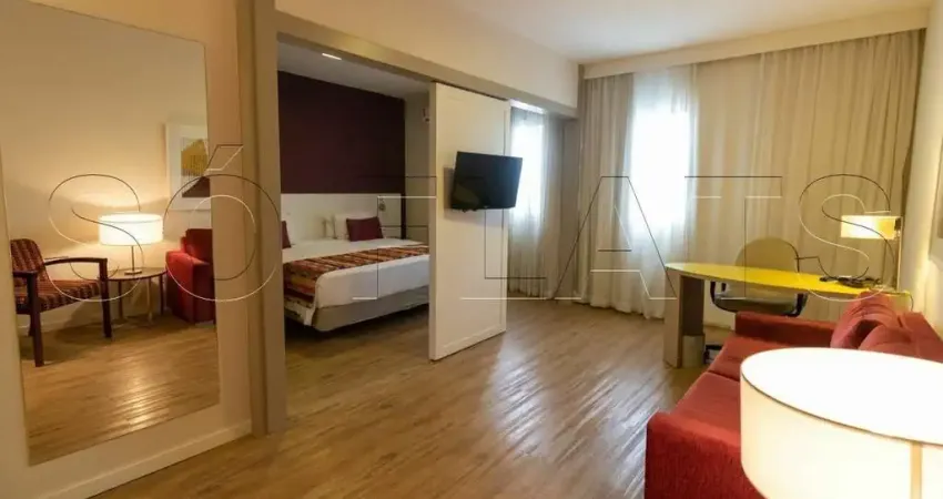 Flat no quality alphaville, disponível para locação contendo 32m², 1 vaga e 1 dormitório.