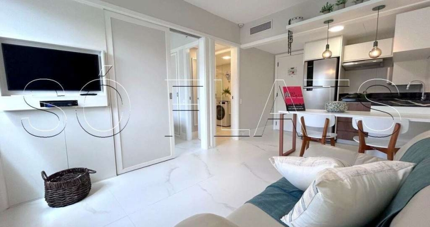 Ninety, flat disponível para locação nos Jardins, contendo 33m², 1 dormitório e 1 vaga.