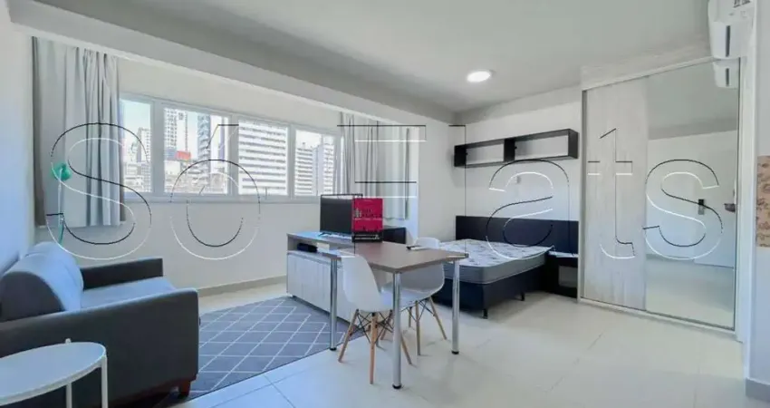 Flat novo e completo, lavanderia coletiva no prédio, sem fiador a alguns metros da paulista.