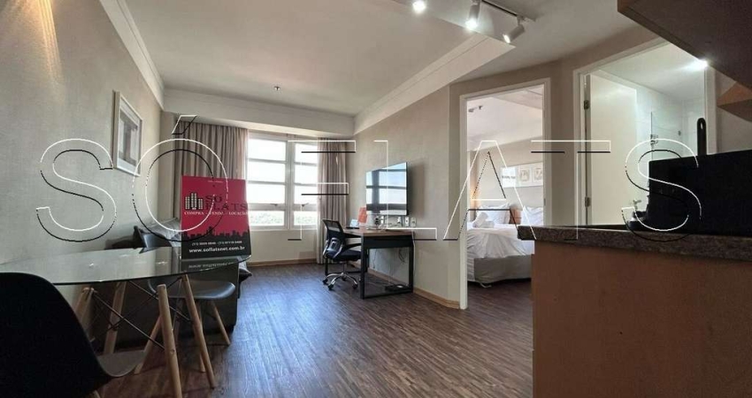 Flat em Guarulhos com fácil acesso a SP com 32m², 1 dormitório e 1 vaga, disponível para locação.