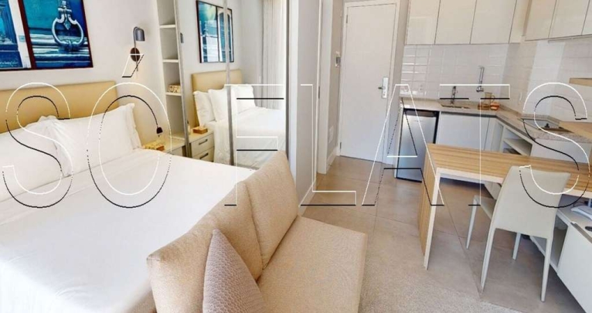 Apto para locação de alto padrão com 36m² no bairro de Pinheiros ao lado do Shopping Iguatemi.