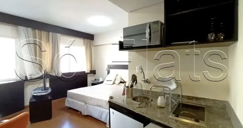 Flat disponível para locação contendo 28m², 1 dormitório e 1 vaga no bairro do paraíso.