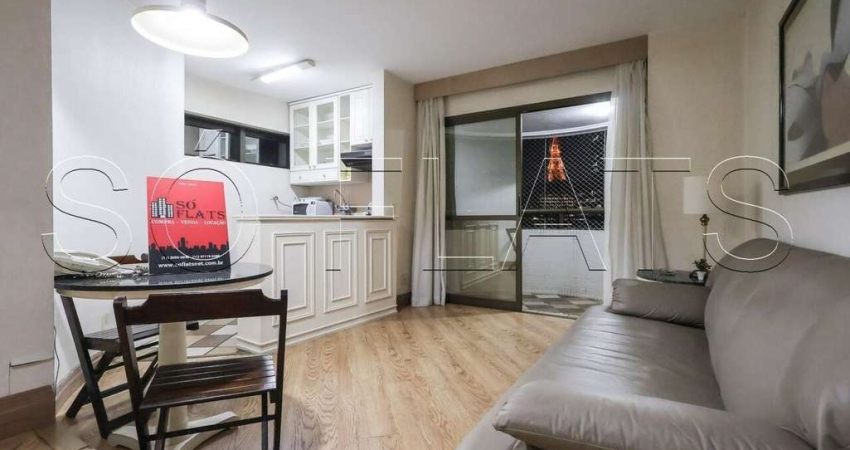 Apto no Paulista Wall Street disponível para locação com 49m², 1 dormitório e 1 vaga nos Jardins.