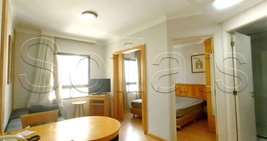 Flat em Pinheiros próximo ao metrô Clínicas, Avenida Paulista, com 28m², 1 dormitório e 1 vaga.