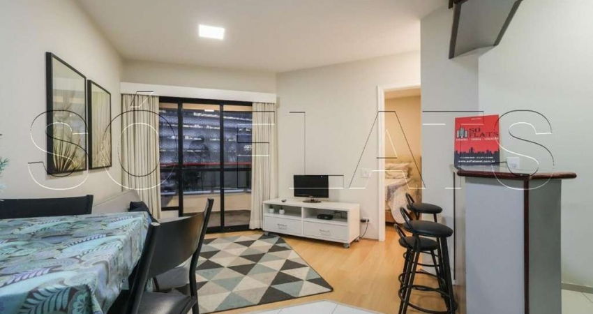 Garden Special, apto totalmente mobiliado disponível para locação com 32m², 1 dorm e 1 vaga.